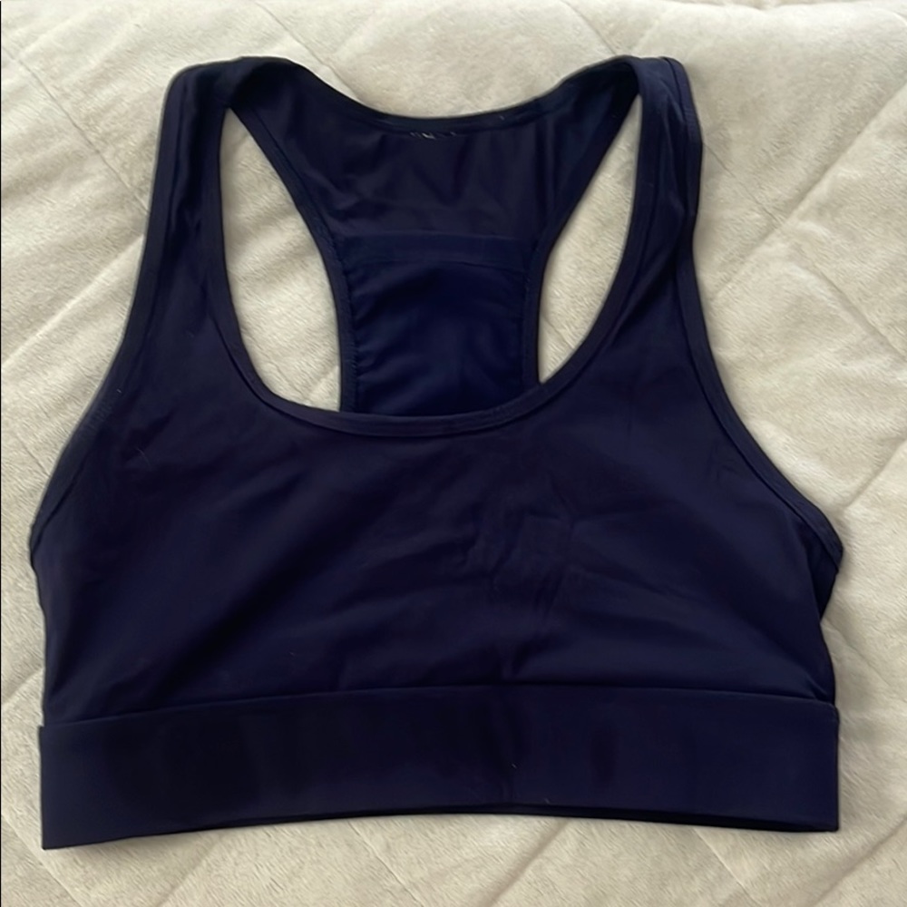 Navy blue fabletics sports bra size small